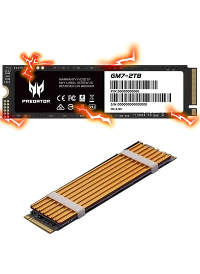 اشتري 2TB 7200MB/s SSD PCIe NVMe Gen4 M.2 2280, Internal Solid State Drives, Compatible with PS5, Desktop computer, Laptop, Including Heatsink, Disassembly Tools and Installation Instructions في الامارات