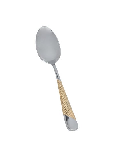 Buy Silver Eating Spoon Set Gold Pattern 6 Pieces in Saudi Arabia