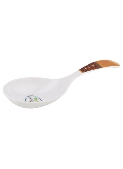 Buy Melamine Round Serving Spoon Ethinic Red 25cm Esma Approved in UAE