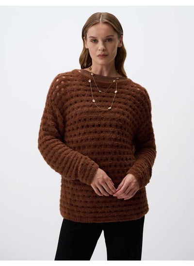 Buy Round Neck Openwork Sweater Sweater in Egypt