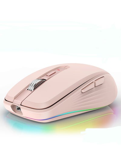Buy Wireless Bluetooth Mice Dual-Mode Rechargeable Mouse Gaming RGB Lighting Mouse in Saudi Arabia