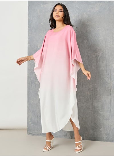 Buy Ombre Batwing Sleeves Kaftan in Saudi Arabia