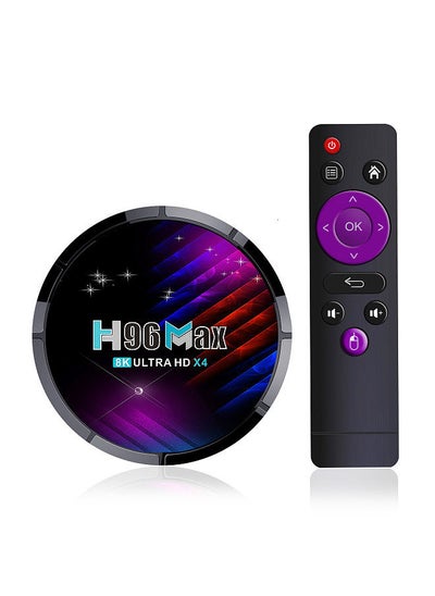 Buy H96 Max X4 Android 11.0 Smart TV Box UHD 4K Media Player Amlogic S905X4 2.4G/5G WiFi AV1 H.265 VP9 Decoding with Remote Control in Saudi Arabia