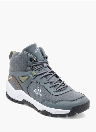 Buy Mens Logo Detail Boots with Lace-Up Closure in UAE