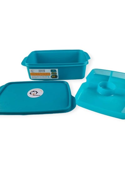 Buy 1.5L Lunch Box 2 Tiers Silicone with Plastic Dividers - Premium Product for Your Meals - Suitable and Practical for Schools in Egypt