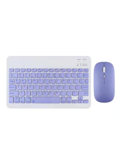 اشتري Ultra-thin, portable rechargeable wireless keyboard mouse compatible with most devices that support Android IOS Windows purple color في السعودية