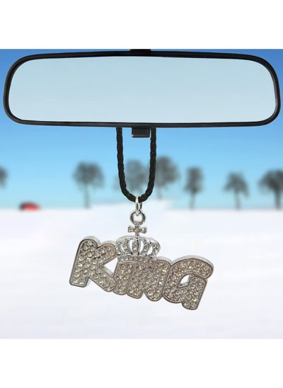 اشتري Car Mirror Hanging Pendant KING Logo Fancy Pendant Metal Mini Car Decoration Chain  1 Pcs في السعودية