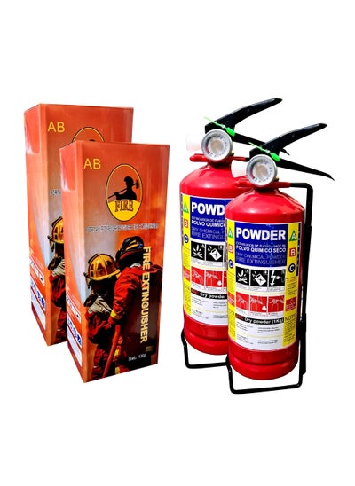 Buy Fire Extinguisher Dry Chemical Powder Extremely Safe easy to handle and operate 1kg 2Pack in UAE