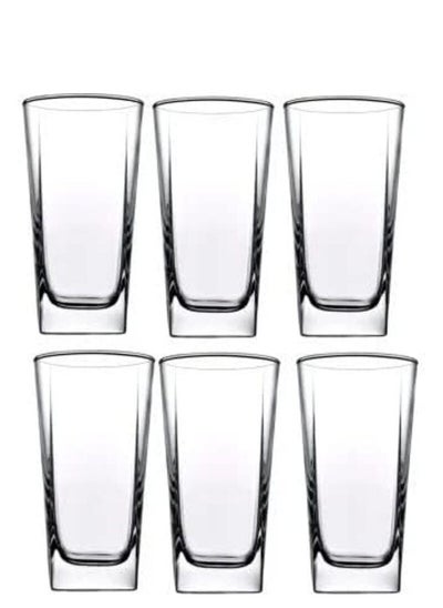 Buy Pasabahce Large Juice Cups Set of 6 Carre Long Drink 305 ml - Turkey Origin in Egypt