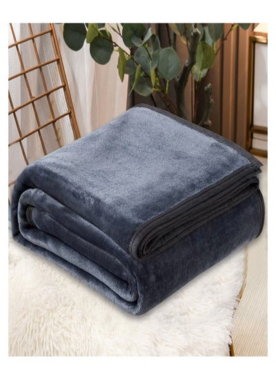 Buy Plain Velvet Blanket for Air Conditioning and Winter Bliss - Ideal for Home, Travel, and More (200x230cm) in UAE