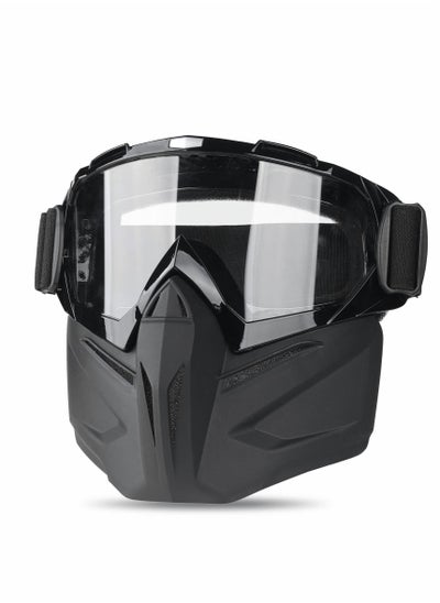 اشتري Motorcycle Goggles Detachable Face Mask, Mask Full Face, Protective Gear Compatible with Helmet for Men Women Kids Youth, Detachable Clear Goggles for Motorcycle ATV Dirt Bike في السعودية