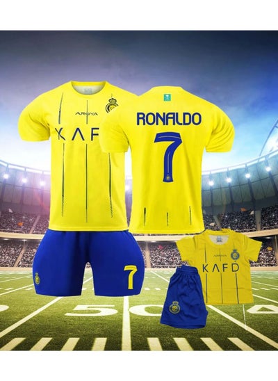 اشتري 23-24 Saudi League Soccer Jersey, No. 7 Ronaldo Jersey, Jersey and Shorts Set, Suitable for Children and Adults في الامارات