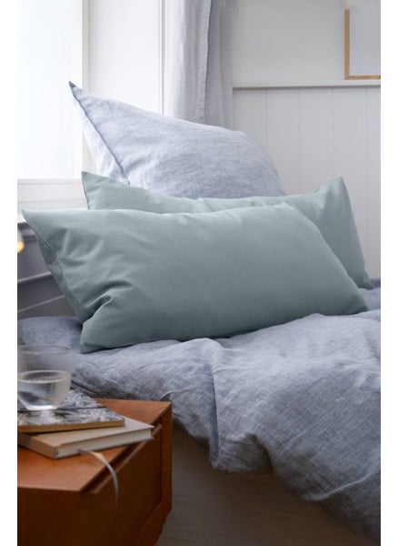 Buy 2 Pieces Flannelette Pillow Cases, Grey in UAE