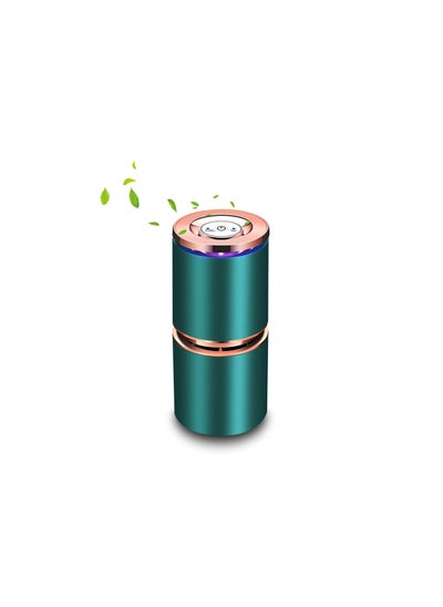 Buy Compact USB Air Purifier for Car, Office, and Small Rooms - Ultra Quiet with LED Night Light, No Adapter Needed, Ideal for Smokers, Pollen, Pets, Dust, and Odors (Green) in UAE