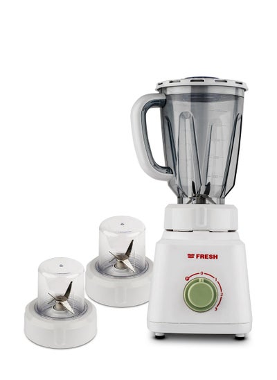 اشتري Fresh Chef Electric Blender, 360 Watt, 1.5 Liter, 2 Grinder - White في مصر