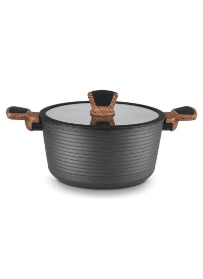 Buy Fissman Diamond Induction Aluminium Stockpot With Glass Lid in UAE