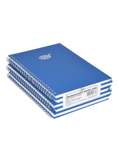 Buy FIS Manuscript Books 8 mm Single Ruled With Spiral, (Pack of 5 Pcs x 96 Sheets) 2 Quire, Size - FSMNA52QSB in UAE