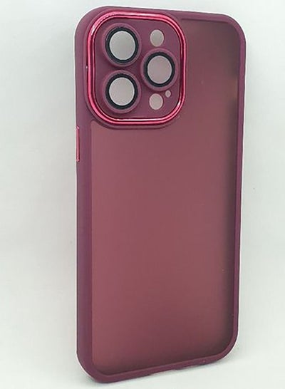 Buy IPhone 14 Pro (6.1 Inch) Case Full Protection Cover With Glass Lens Protection - Dark Red in Egypt
