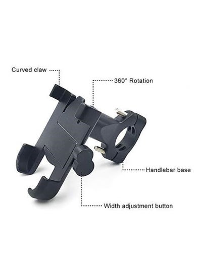 Buy A mobile holder mounted on the steering handle for motorcycles, bicycles, and mountain cars, suitable for most phones - black in Egypt