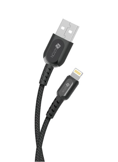 اشتري USB - LIGHTNING NYLON CABLE 1MTR 2.4A, Black - NCL11 في الامارات