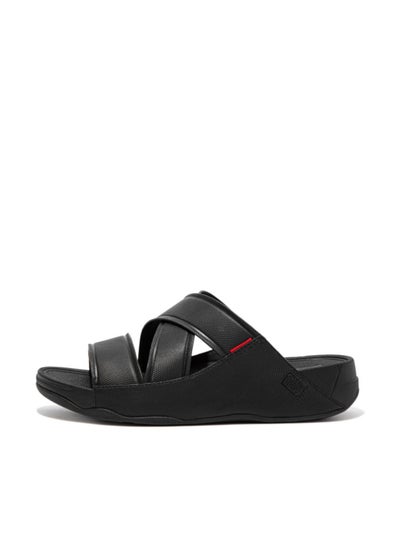 Buy Chi Embossed Leather EN4-090 Fitflop Mens Sandals Black 41 in UAE