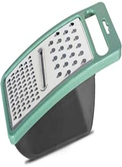 Buy Wenken Smart Grater With Reservoir,Cutter Stainless Steel 3 in 1 Sharp Blade,Flat Grater for Cheese, Vegetables, Ginger,potatoes with Container. (Green) in Egypt