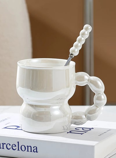Buy Ceramic Mug300ml Nordic Style Pearlescent Solid Ceramic Mugs High Beauty Household Coffee Cup , Gift Mug, 300 Ml in Egypt