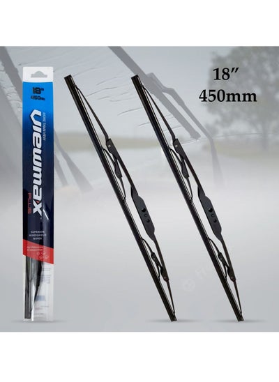 Buy VIEW MAX Windshield Car Wiper Blades, Powerful Performance Conventional Wiper Blades 18" 450mm 2 Pcs in Saudi Arabia