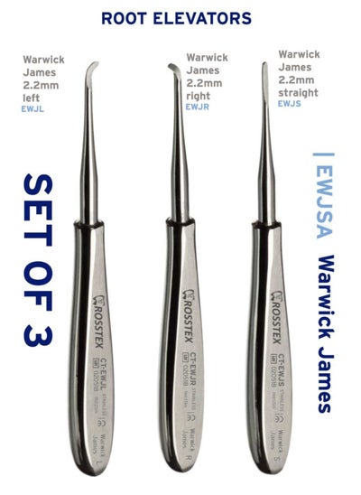 Buy Dental Instruments Warwick James Root Elevator Set of 3 Pcs in Saudi Arabia