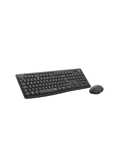 اشتري Logitech MK295 Wireless Keyboard and Mouse Combo - SilentTouch Technology, Full Number Keyboard, Shortcut Buttons, Nano USB Receiver, 90% Less Noise - Black في الامارات