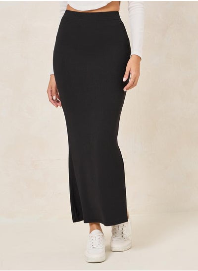 Buy Ribbed Bodycon Maxi Skirt in Saudi Arabia