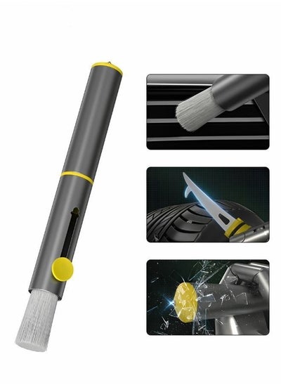 Buy 3-In-1 Auto Interior Dust Brush, Safety Hammer and Car Tire Clear Stone Hook Set, Ultra Soft Detailing Brush, GM Car Tire Hook Stone Cleaning Tool in UAE