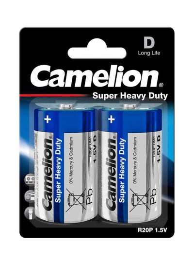 اشتري Camelion Super Heavy Duty Batteries 10200220 R20/mono/Pack of 2 في مصر
