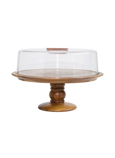 اشتري Multifunctional Wooden Cake Stand with Dome في الامارات