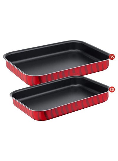 Buy Tefal Tempo Casserole 2 Pieces 30 x 35 Red 250008061 in Egypt