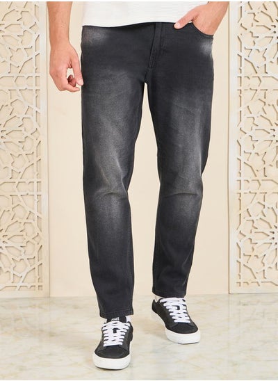 Buy Premium Washed Regular Fit jeans in Saudi Arabia