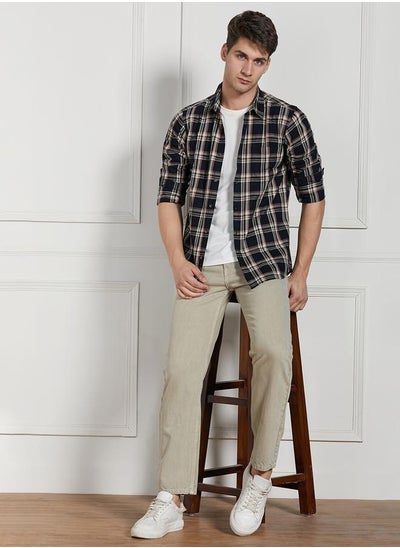 Buy Men's Khaki Relaxed Fit Jeans - Effortless Everyday Style in UAE