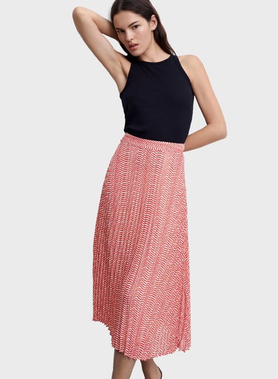 Buy Plisse Printed Skirt in UAE