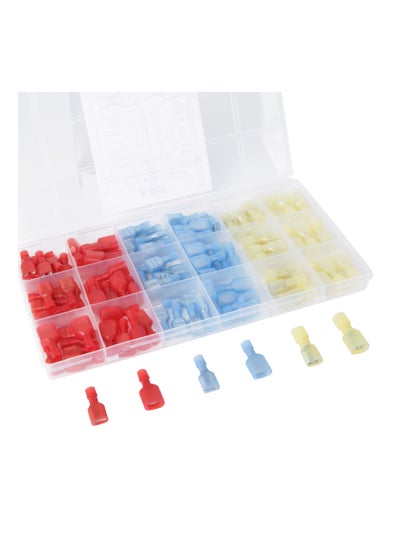 Buy AIRIC Nylon Spade Quick Disconnect Connectors Kit, Male and Female Spade Wire Crimp Terminal Assortment Kit 100pcs Multicolour in Saudi Arabia