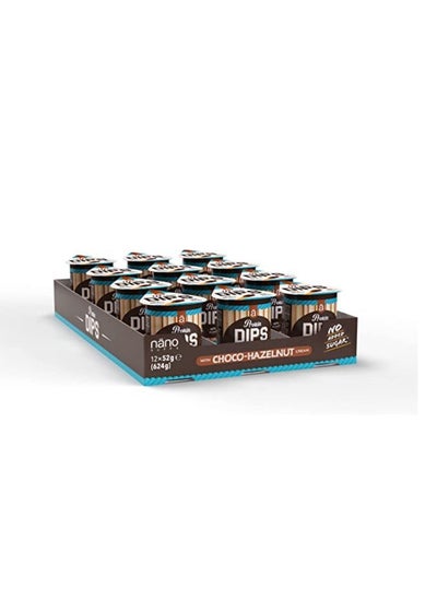 Buy Nano Protein Dips Chocolate Hazelnuts 12x52g 624gramsg in UAE