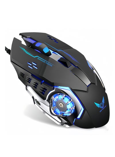 Buy Wired rgb gaming mouse, PS5 gaming mouse,Comouter and Laptop gaming mouse,non-vertical mouse with seven custom buttons for no delay, jitter, and frame skipping, 4 DPI adjustments, Ergonomic Design, a dual-use comouter mouse for work and life in UAE