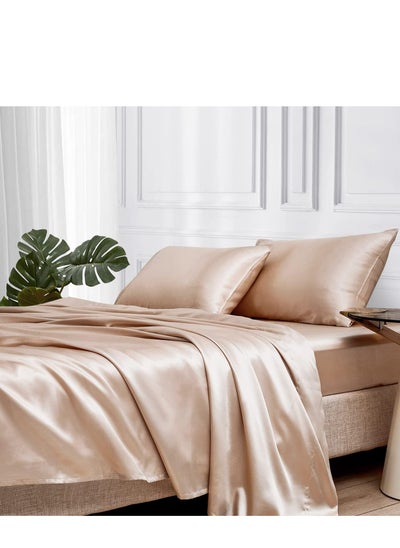 Buy Silky King Bedding Set 4-Piece(Champagne) in UAE