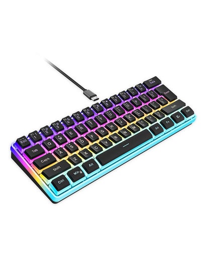 Buy Rock Pow 60% swap Mechanical Feeling Gaming Keyboard with PBT Pudding Keycaps, RGB Backlit Wired USB Optical Switches Keyboards Full Keys Programmable for Windows MAC PC Gamers Gateron in UAE
