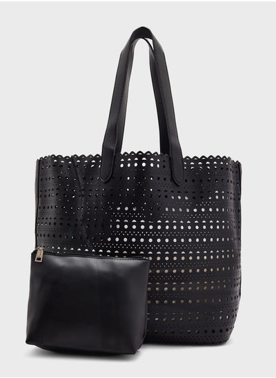 Buy Perforated Pu Tote Bag in Saudi Arabia