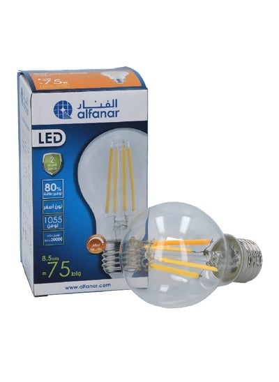 Buy 8.5W Filament Dimmable E27 LED Bulb Warm White 6.8 x 12.4 x 7 cm LEDT-FDBULB9WW in Saudi Arabia