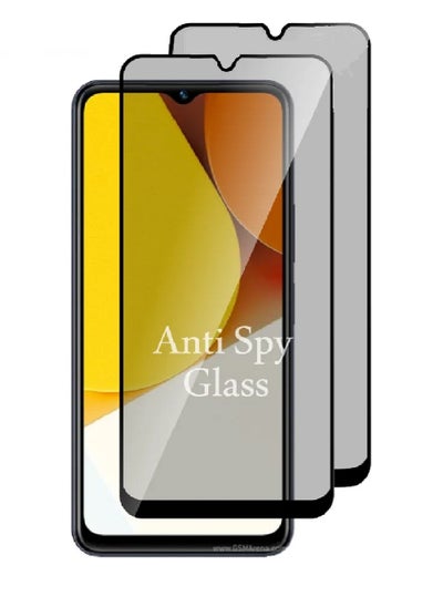 اشتري 2 Pieces Tempered Glass Screen Protector Anti-Spy Privacy Designed For vivo Y35 Full Screen Coverage And Bubble Free في الامارات