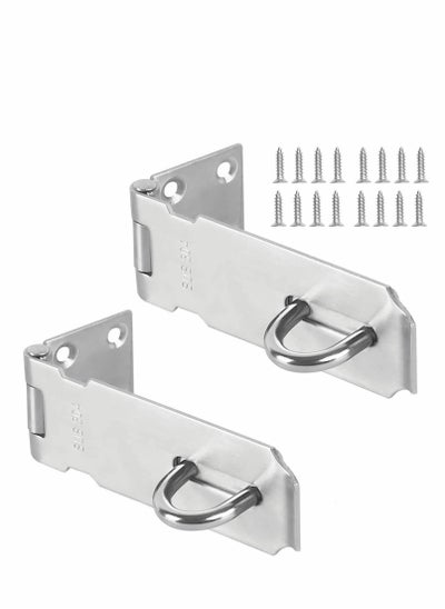 اشتري Padlock Hasp, Stainless Steel Security Door Clasp Hasp Lock Latch, Suitable for Room Door Locks, Garden Door Locks 2mm Extra Thick Door Gate Bolt... في السعودية