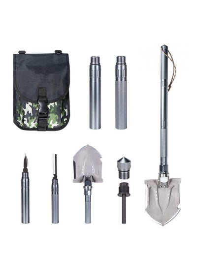 اشتري Folding Shovel Military Shovel Portable Multi-Function Collapsible Tactical Entrenching Tool for Camping Backpacking Hiking Sliver with Bag في الامارات