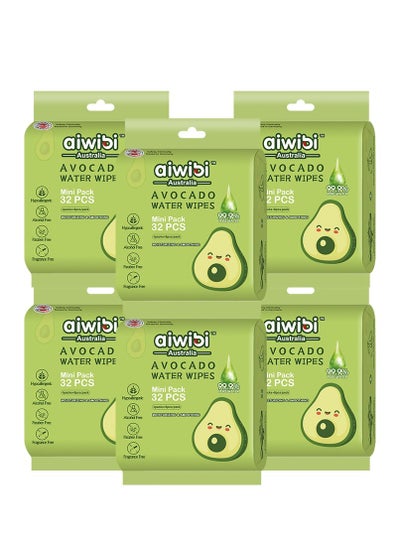 اشتري 99.9%  Avocado Mini Water Wipes 32pcs Pack of 6 في الامارات