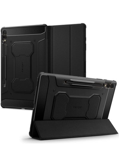 Buy Rugged Armor Pro Samsung Galaxy Tab S9 Plus Case Cover (2023) 12.4 inch with S Pen Holder - Black in UAE